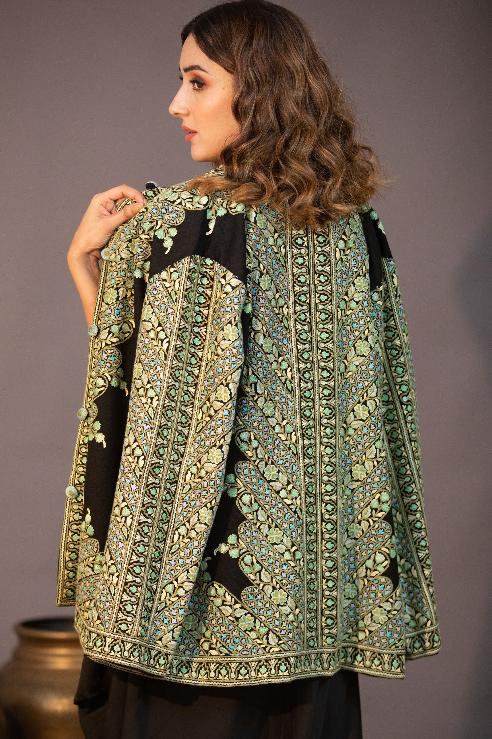 Kashmiri Jamawar Jacket with Aari Embroidery | eBay